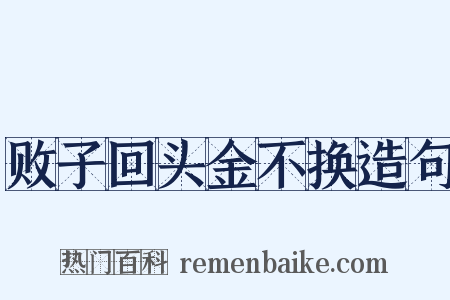 败子回头金不换造句是什么意思的图片